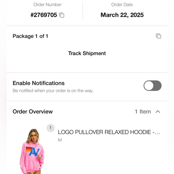 Aviator Nation Pink Hoodie with Vibrant Logo - Picture 2 of 3